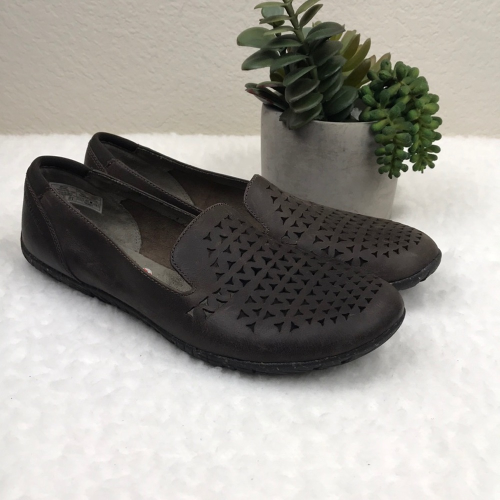 Merrell Brown Leather Laser Cut Shoes 6.5